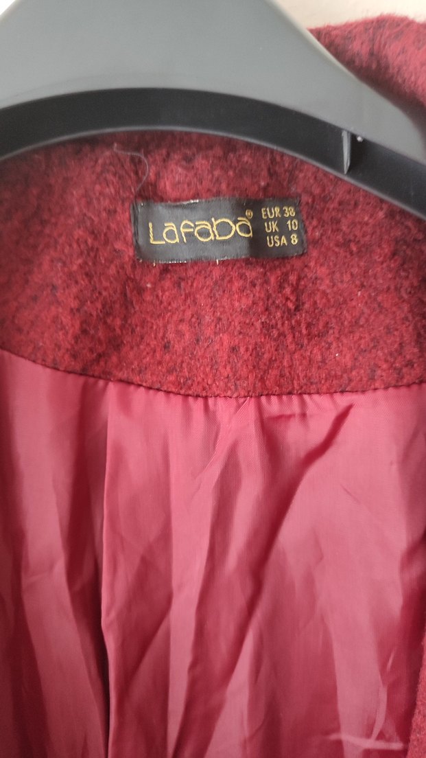 Düğmeli Bordo Kaban - Görsel 5