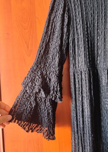 Kadın Siyah Uzun Bohem Elbise - Görsel 3