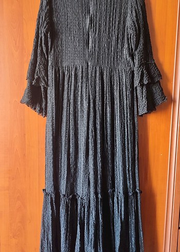 Kadın Siyah Uzun Bohem Elbise - Görsel 2