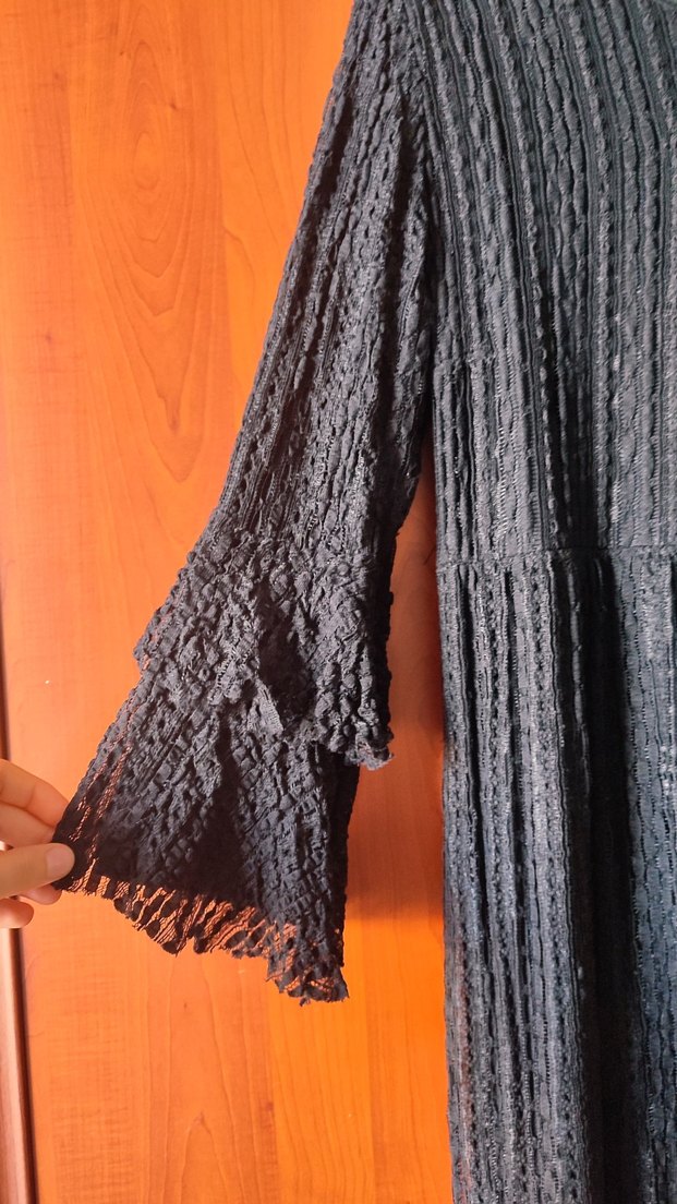 Kadın Siyah Uzun Bohem Elbise - Görsel 3