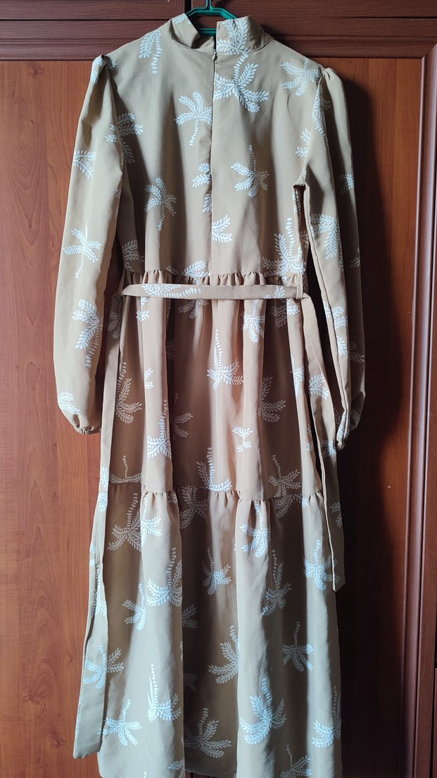 Nakışlı Bej Bohem Uzun Elbise - Görsel 2