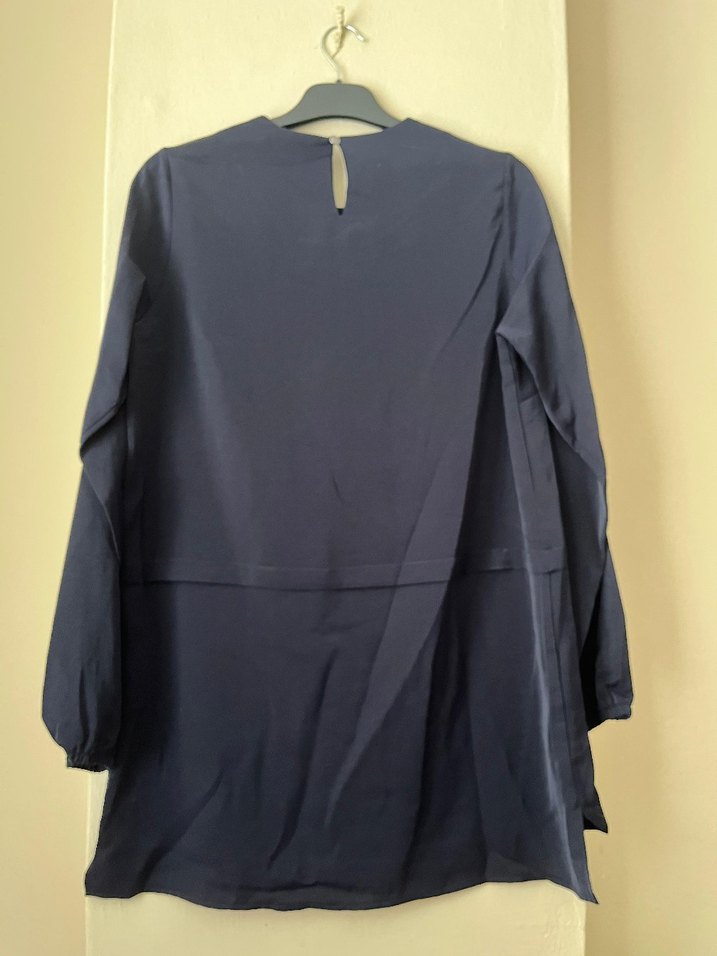 Lacivert Uzun Kollu Bluz - Görsel 2