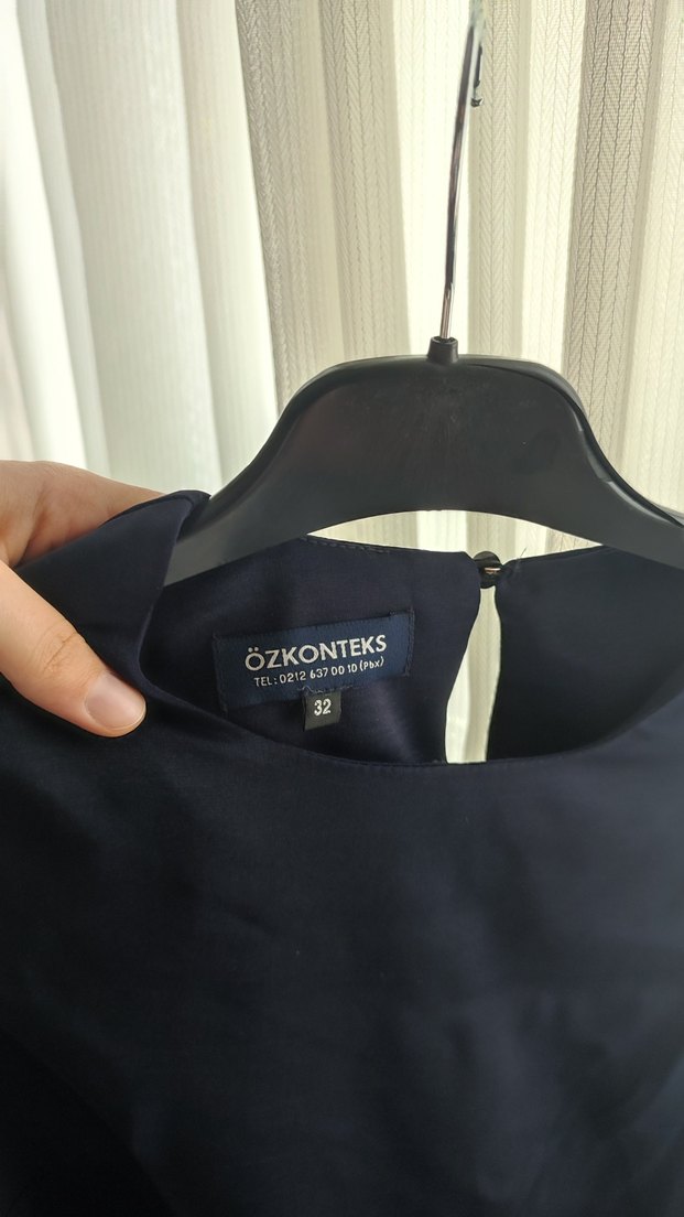 Uzun Kollu Lacivert Bluz - Görsel 5