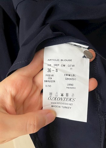 Lacivert Uzun Kollu Bluz - Görsel 4