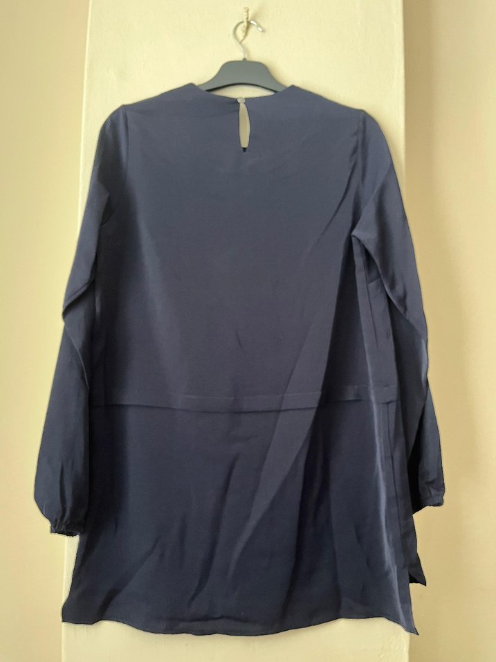 Lacivert Uzun Kollu Bluz - Görsel 2