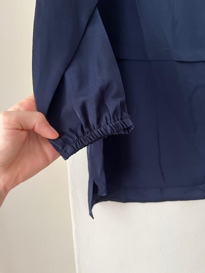 Lacivert Uzun Kollu Bluz - Görsel 3