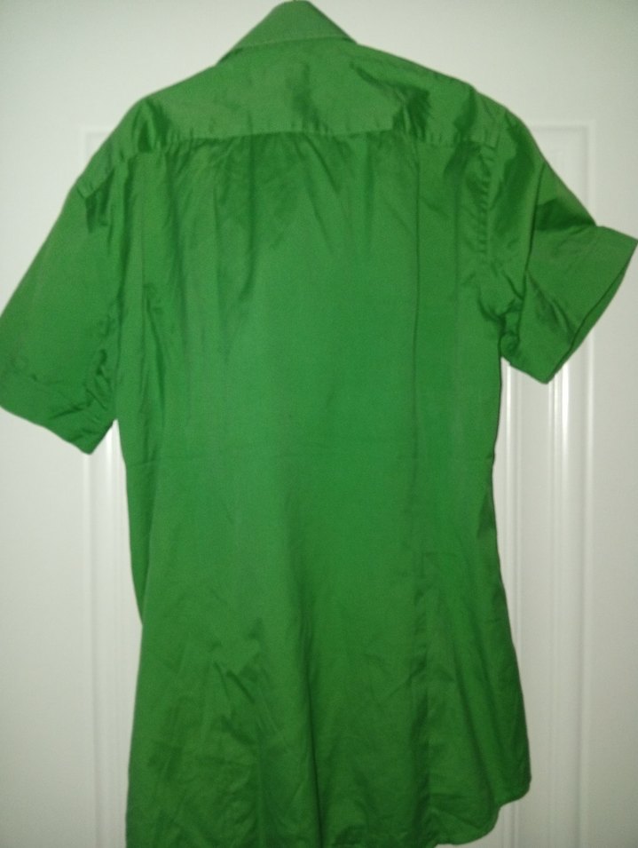 Yeşil Kısa Kollu Düğmeli Erkek Gömlek - Görsel 3