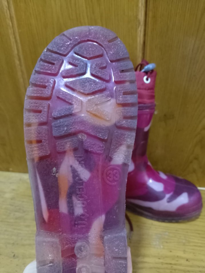 Kız Çocuk Pembe Bağcıklı Lastik Çizme - Görsel 3