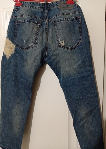 Düğmeli Lacivert  Kesim Jean - Görsel 3