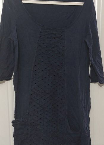 Lacivert Hamile Midi Tunik