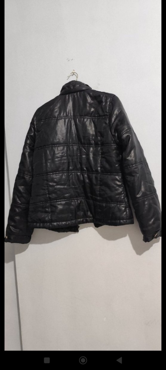 Siyah Deri Fermuarlı Kadın Ceket - Görsel 4