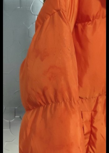 Kadın Parlak Turuncu Kapüşonlu Mini Ceket - Görsel 6