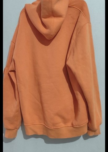 Turuncu Kapüşonlu Oversize Sweatshirt - Görsel 3