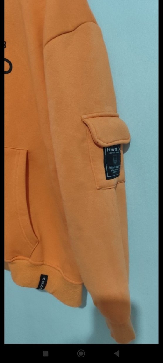 Turuncu Kapüşonlu Oversize Sweatshirt - Görsel 5