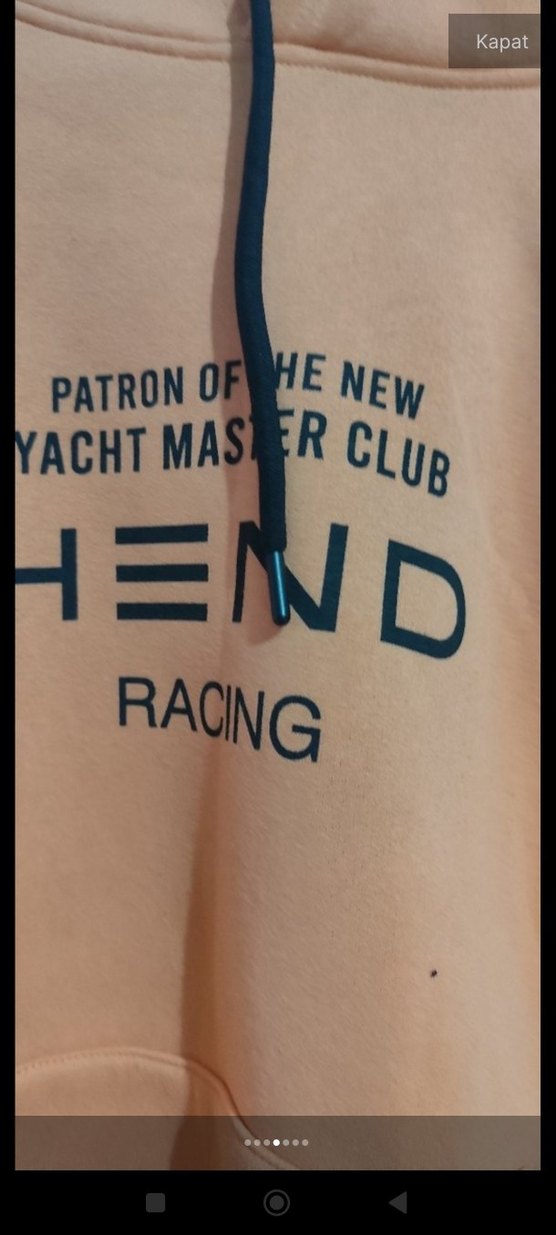 Turuncu Kapüşonlu Oversize Sweatshirt - Görsel 2