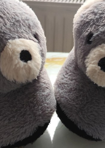 Gri Leopar Desenli Kız Ev Terliği - Görsel 6