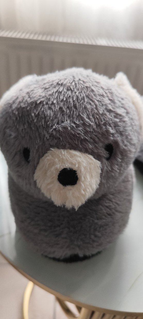 Gri Leopar Desenli Kız Ev Terliği - Görsel 5