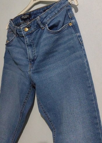 Mavi Midi Boy Kadın Kot Pantolon - Görsel 3