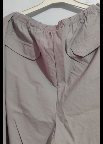 Bej Keten Salaş Midi Kadın Pantolon - Görsel 2