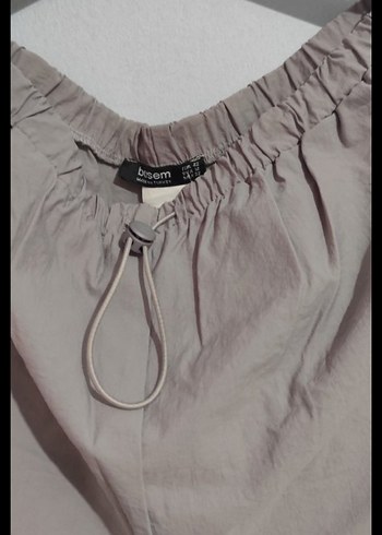 Bej Keten Salaş Midi Kadın Pantolon - Görsel 3