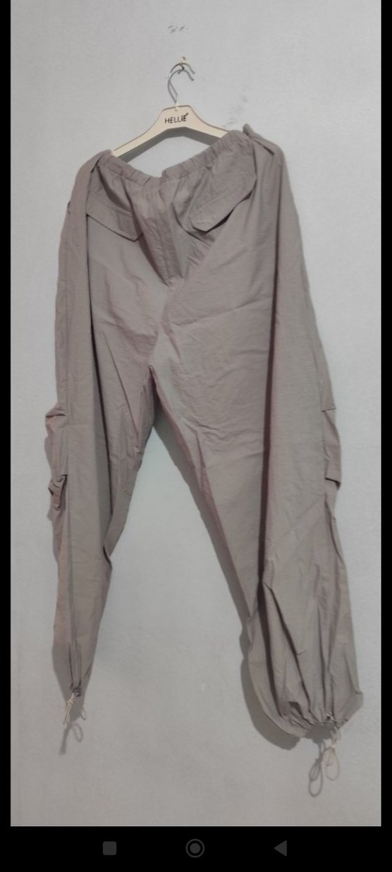 Bej Keten Salaş Midi Kadın Pantolon - Görsel 5