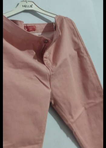 Pembe Midi Kadın Kumaş Pantolon - Görsel 4