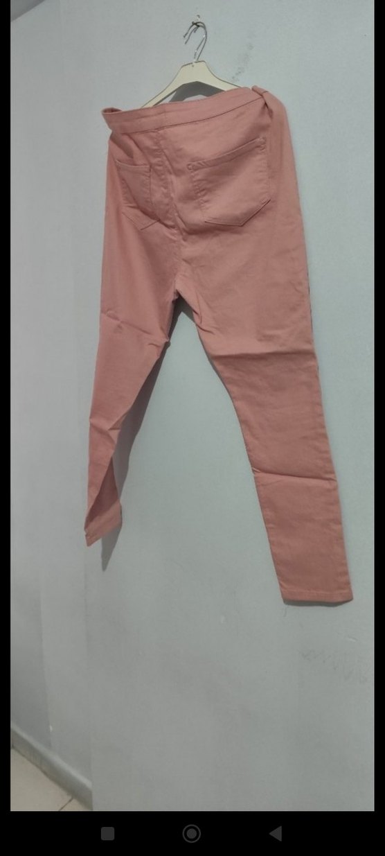 Pembe Midi Kadın Kumaş Pantolon - Görsel 3