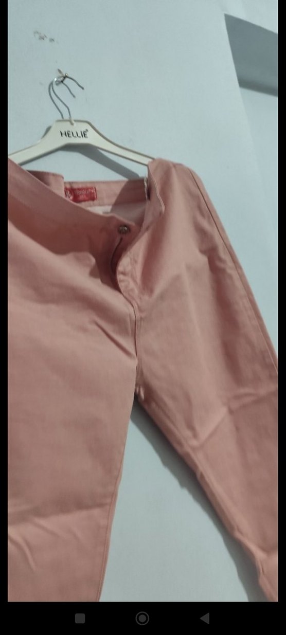 Pembe Midi Kadın Kumaş Pantolon - Görsel 4