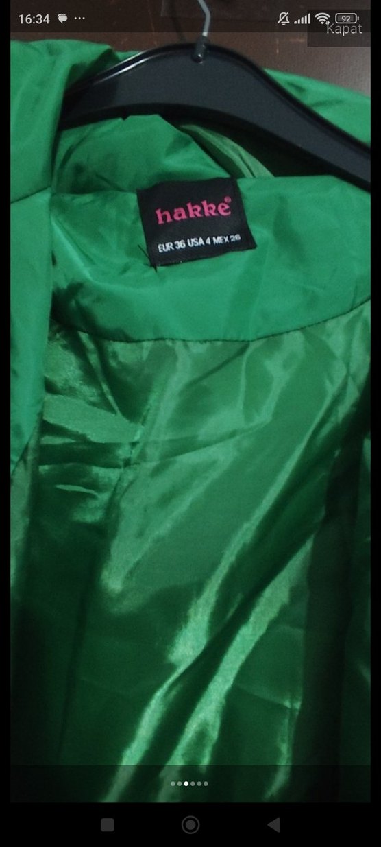 Kadın Yeşil Midi Kaban - Görsel 3