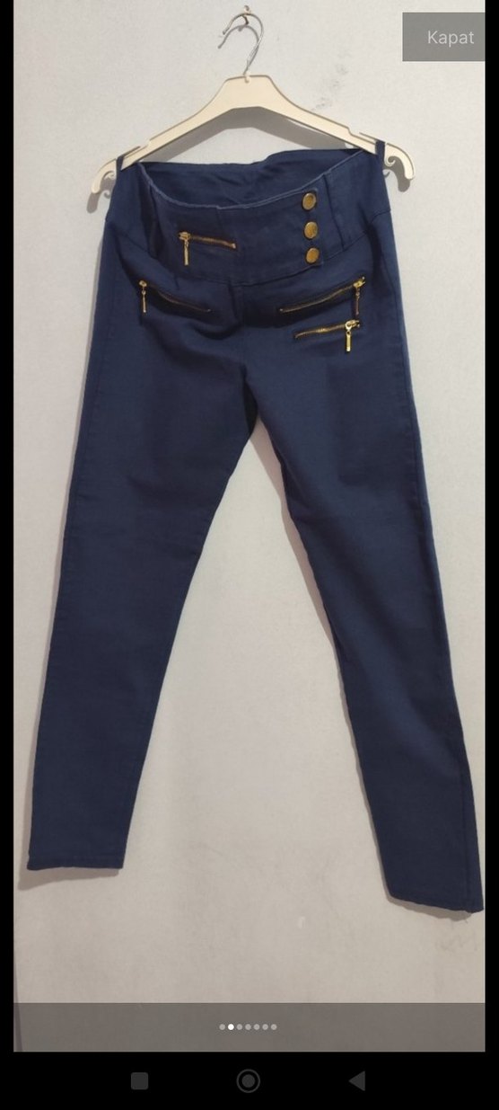 Kadın Lacivert Mini Denim Pantolon - Görsel 3