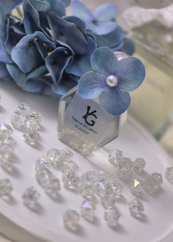 Mavi Çiçekli Nişan Nikah Söz Hediyelik - Görsel 2