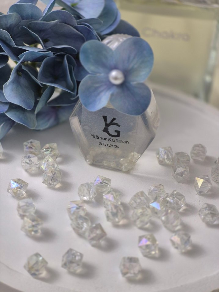 Mavi Çiçekli Nişan Nikah Söz Hediyelik - Görsel 3