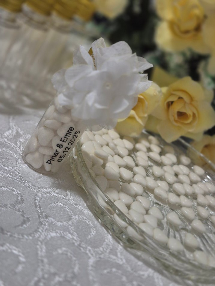 Kişiye Özel Beyaz Nikah Şekeri Nikah Söz Nişan hediyeliği - Görsel 2