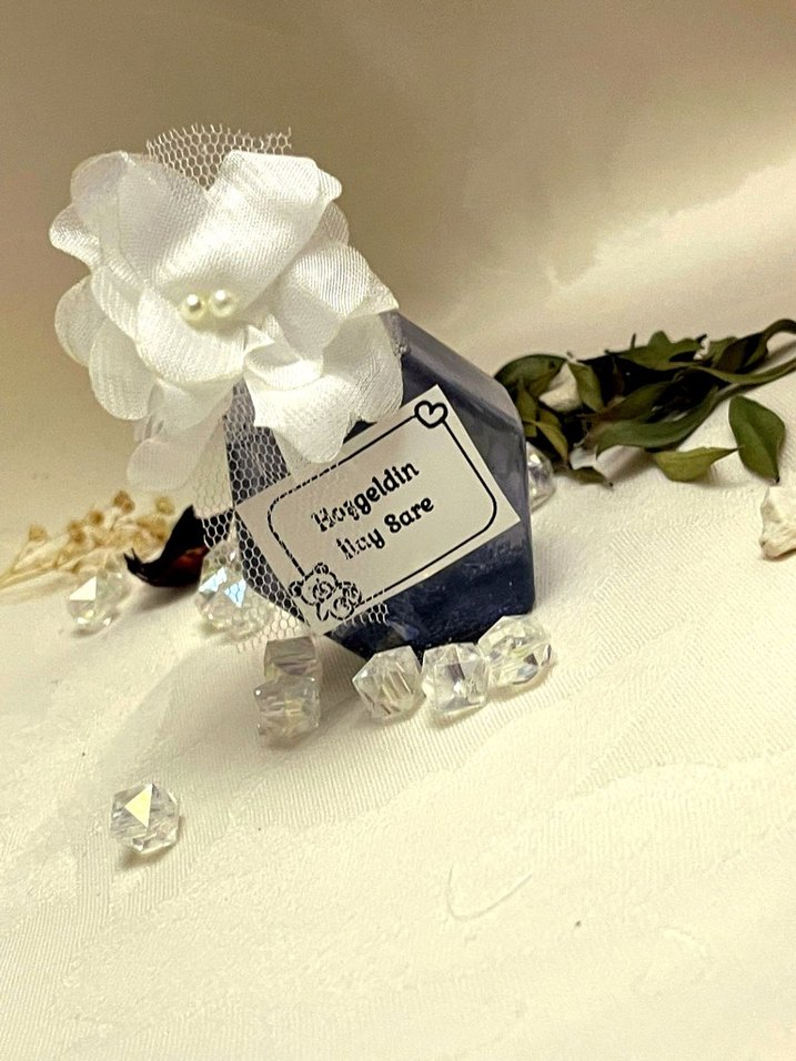 incili Vintage Beyaz Çiçekli Nikah Nişan hediyeliği - Görsel 2