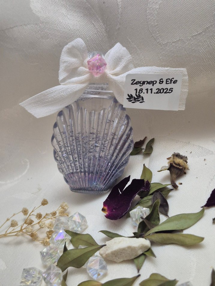 Kişiye Özel  Şeffaf Şişe Nişan Nikah Söz Hediyesi - Görsel 3