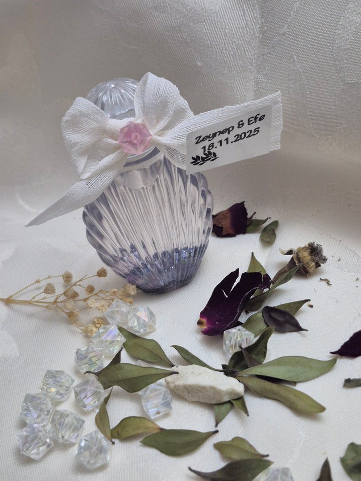 Kişiye Özel  Şeffaf Şişe Nişan Nikah Söz Hediyesi - Görsel 2