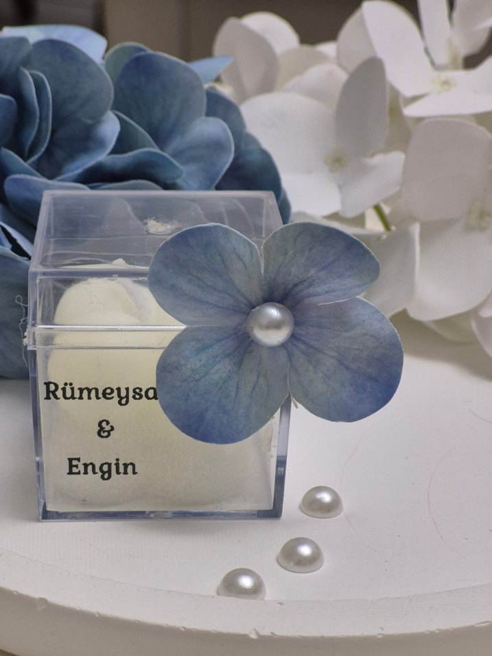 Mavi Çiçekli Nişan Hediyeliği - Görsel 2