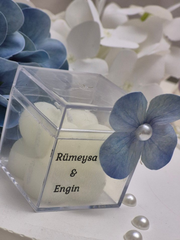 Mavi Çiçekli Nişan Hediyeliği - Görsel 3