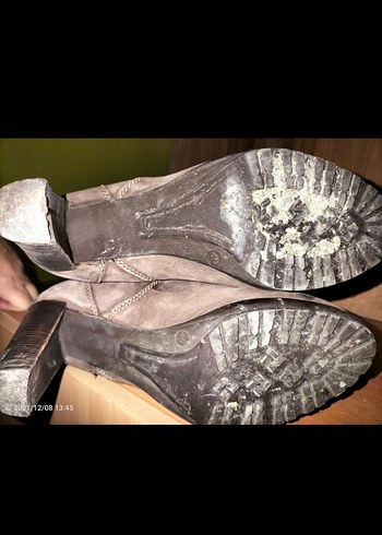 Bej Süet Kadın Dizüstü Topuklu Bot - Görsel 4