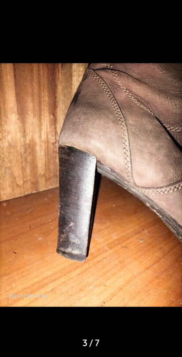 Bej Süet Kadın Dizüstü Topuklu Bot - Görsel 3