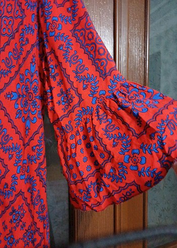 Renkli Püsküllü Bohem Uzun Elbise - Görsel 5