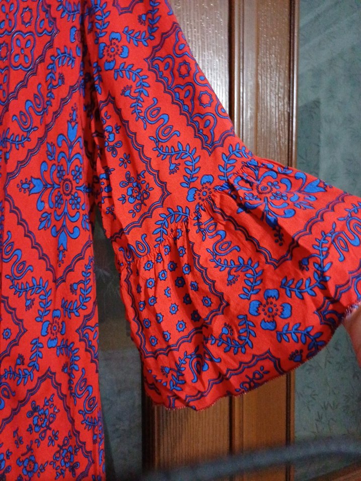 Renkli Püsküllü Bohem Uzun Elbise - Görsel 5