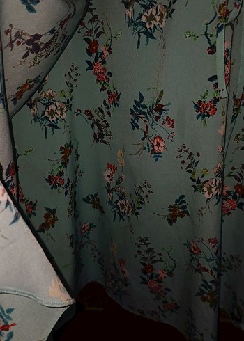 Turkuaz Midi Bohem Renkli Elbise - Görsel 7