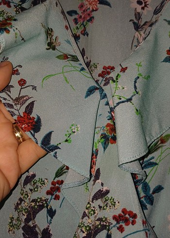 Turkuaz Midi Bohem Renkli Elbise - Görsel 5