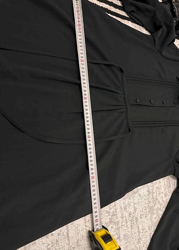 Siyah Pilili Uzun Keten Elbise - Görsel 4