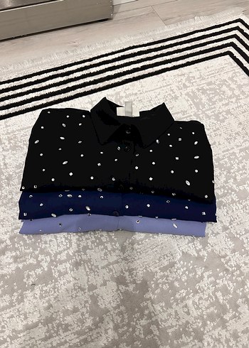 Mavi Düğmeli Uzun Kollu Kadın Gömlek - Görsel 6