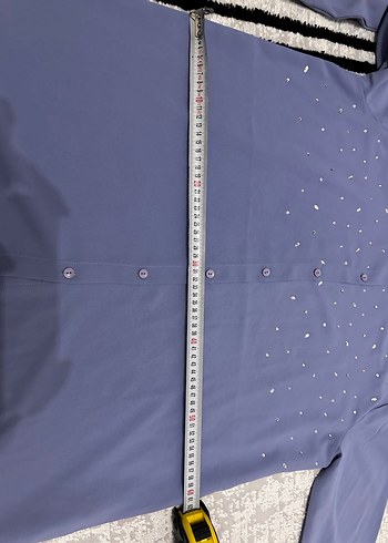 Mavi Düğmeli Uzun Kollu Kadın Gömlek - Görsel 4