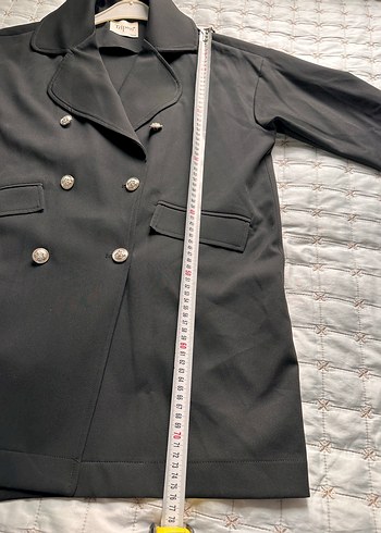 Siyah standart beden blazer ceket - Görsel 5