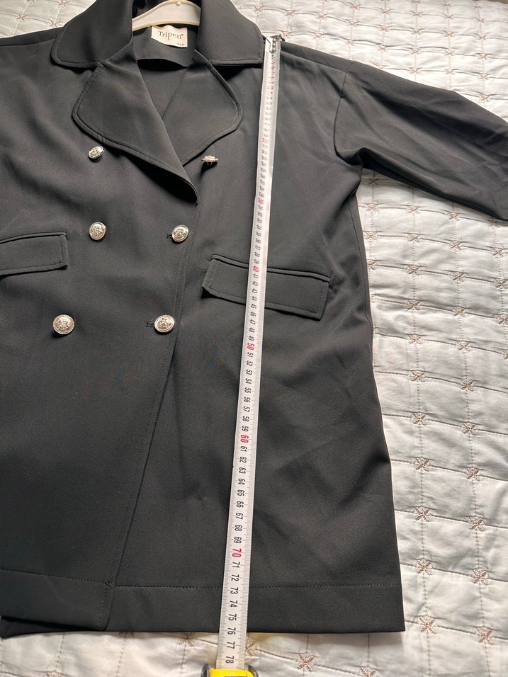 Siyah standart beden blazer ceket - Görsel 5