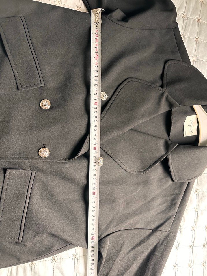 Siyah standart beden blazer ceket - Görsel 3